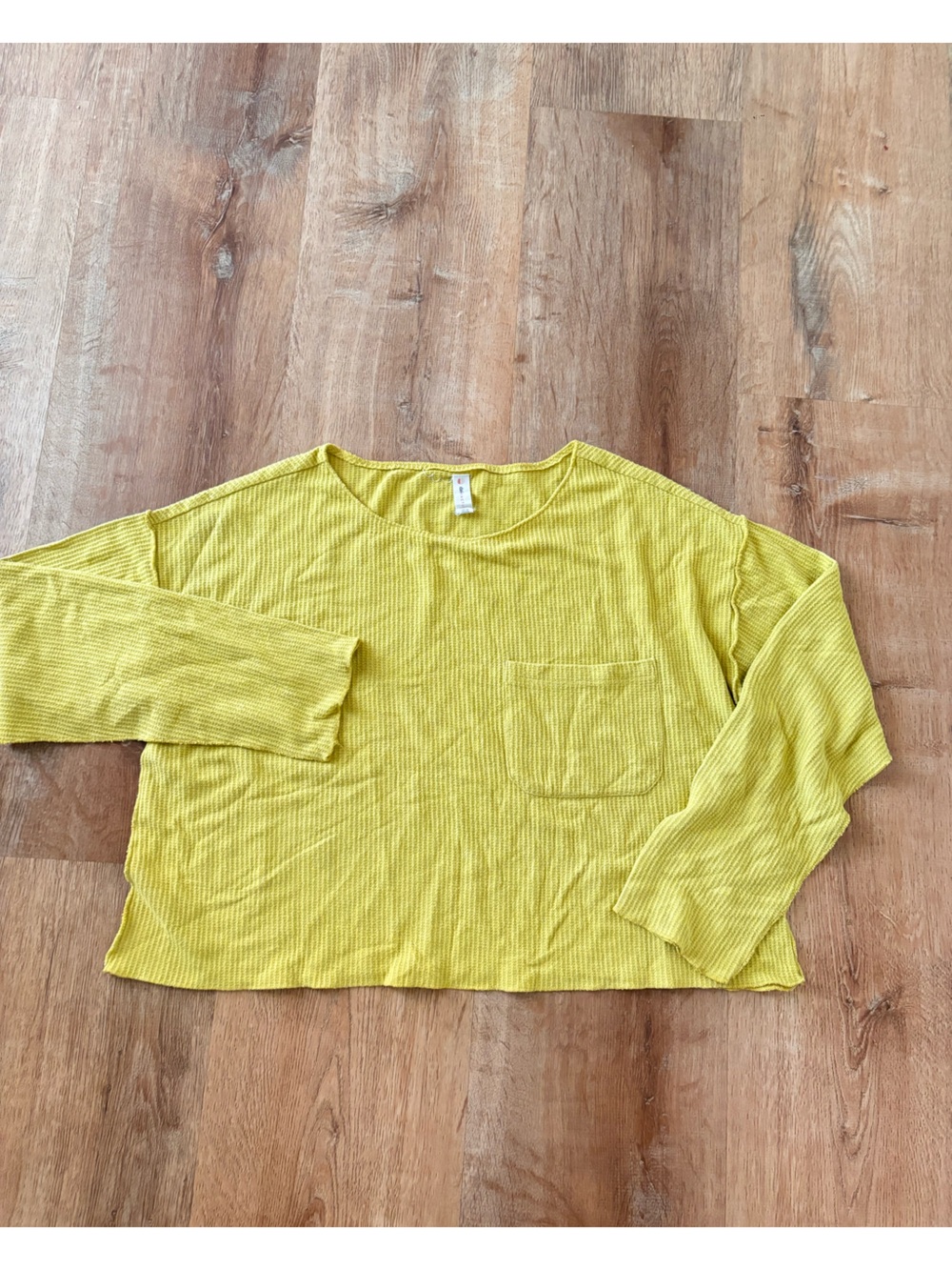 Anthropology daily practice  Ribbed Long Sleeve Top in Chartreuse M